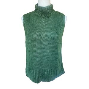 Express Sleeveless Mockneck Green Sleeveless Knit Sweater Vest Size Large